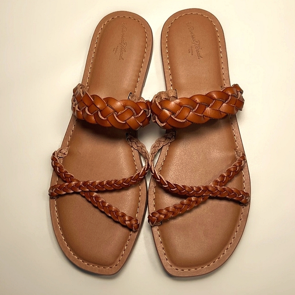 Braided Sandals - Brown - Size 8